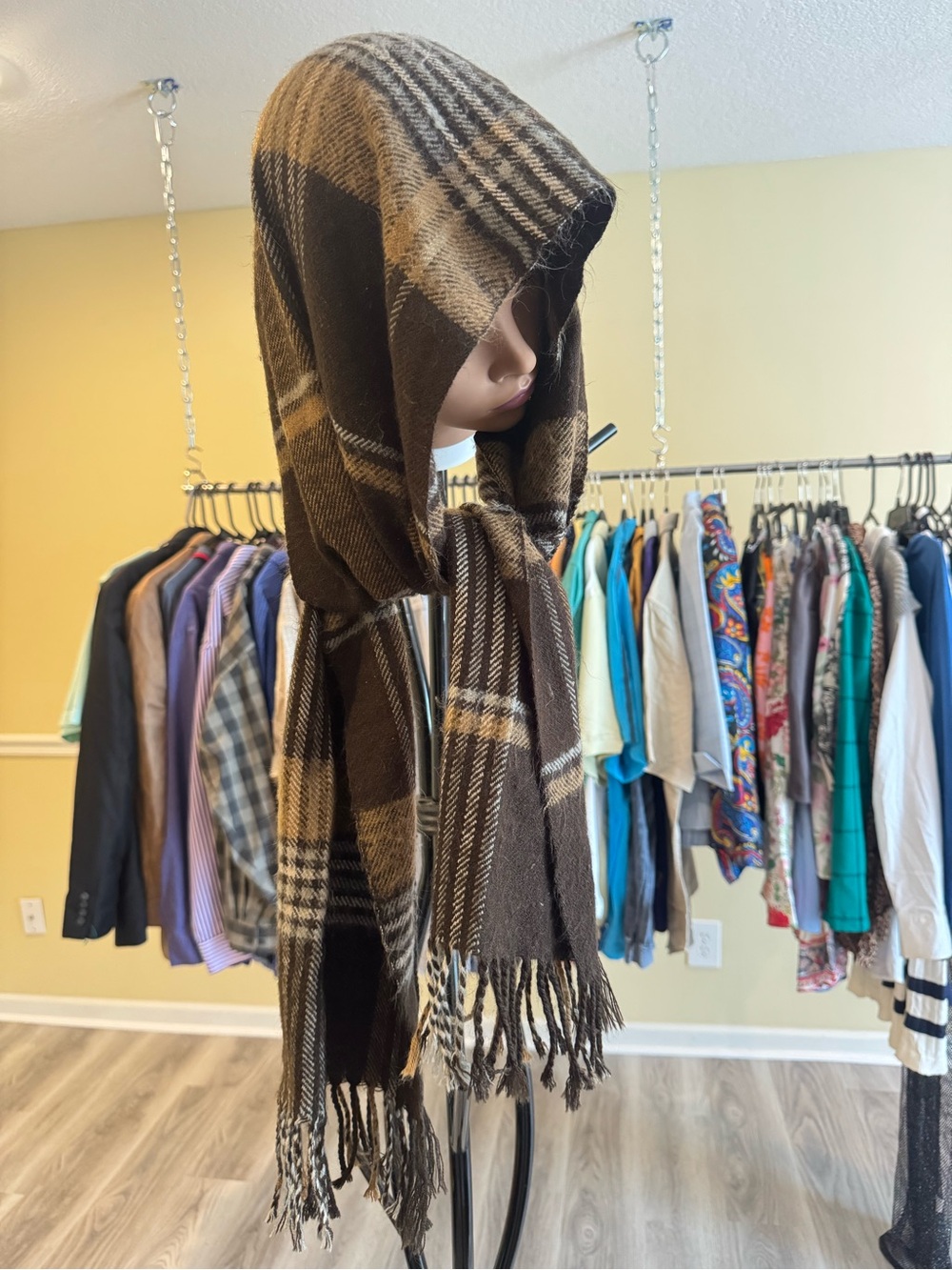 Brown Plaid Scarf